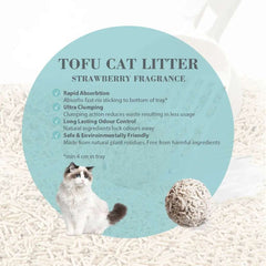 Bioline biodegradable tofu cat litter with strawberry fragrance for superior absorption and odor control Bioline biodegradable tofu cat litter with strawberry fragrance for superior absorption and odor control