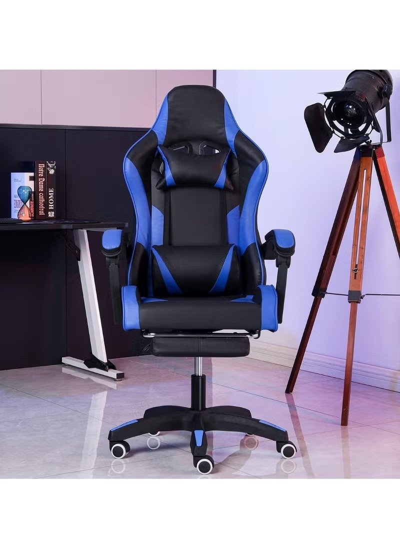 black and blue office gaming chair with ergonomic design and adjustable armrests black and blue office gaming chair with ergonomic design and adjustable armrests