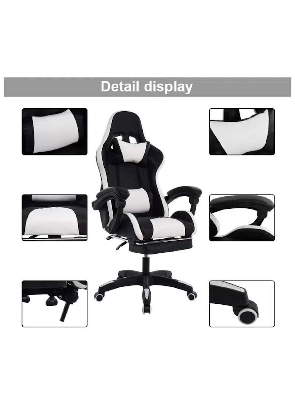 Huitich black and blue office gaming chair with ergonomic design and adjustable armrests Huitich black and blue office gaming chair with ergonomic design and adjustable armrests
