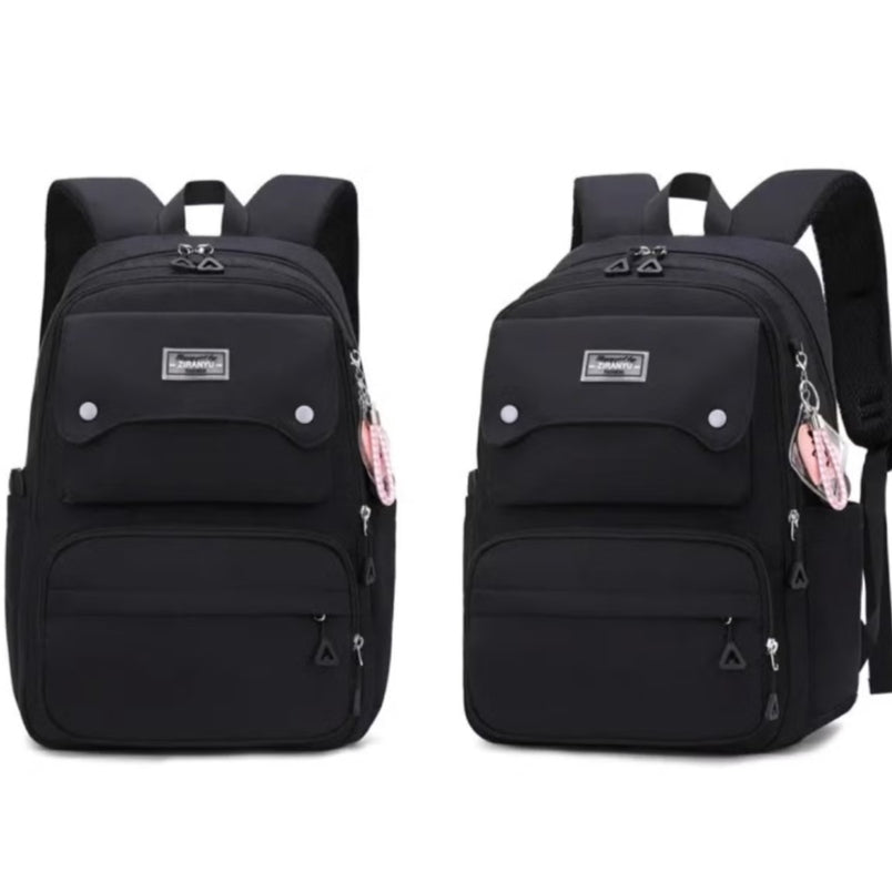 Huitich black school backpack for girls with multiple zippered compartments and padded straps Huitich black school backpack for girls with multiple zippered compartments and padded straps