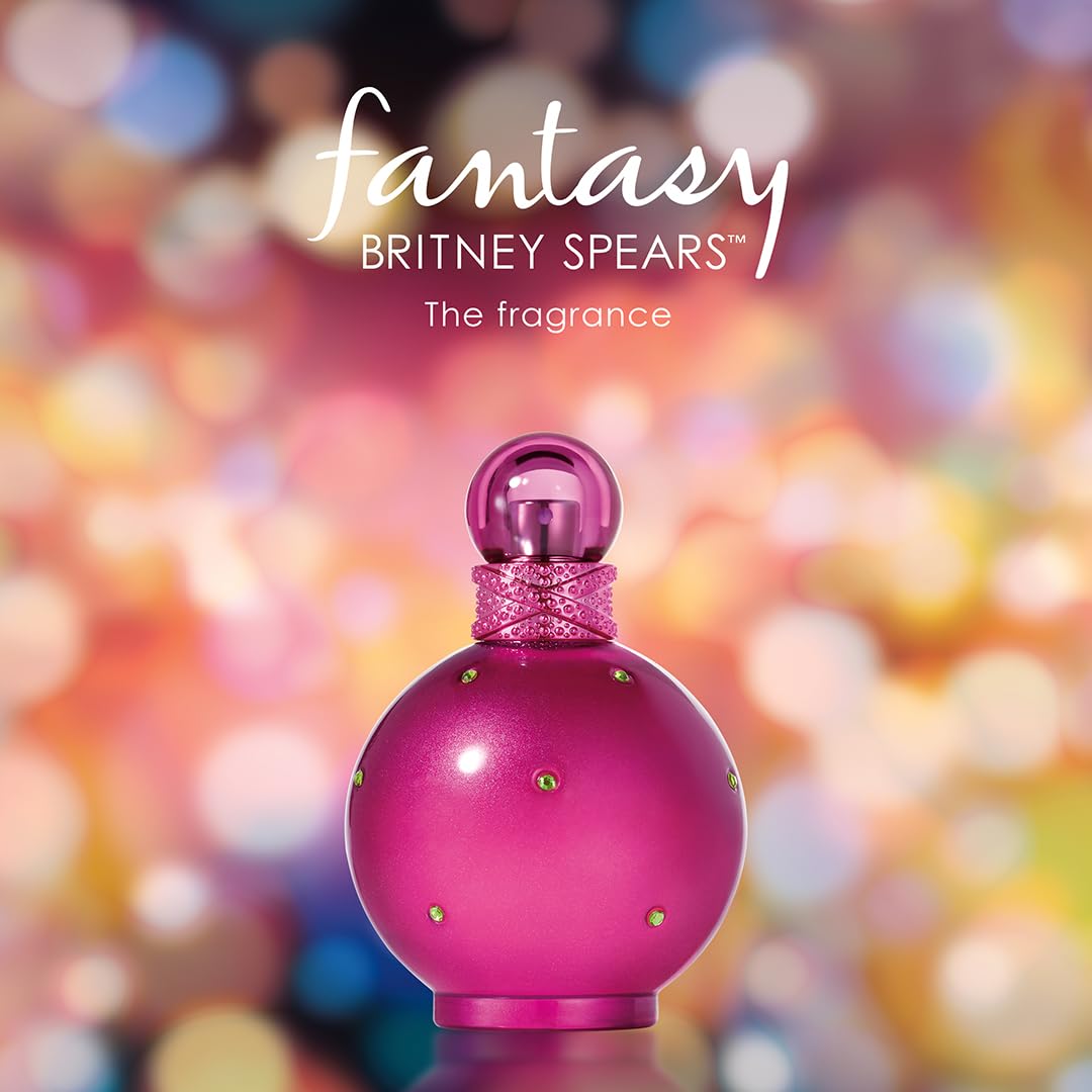 Fantasy Britney Spears perfume bottle against colorful bokeh background best floral fruity perfume for women Fantasy Britney Spears perfume bottle against colorful bokeh background best floral fruity perfume for women