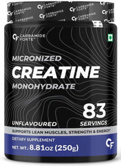 CARBAMIDE FORTE Micronized Creatine Monohydrate Powder in an 83-serving container for muscle strength CARBAMIDE FORTE Micronized Creatine Monohydrate Powder in an 83-serving container for muscle strength