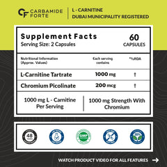 Carbamide Forte L - Carnitine Supplements 1000mg Capsules - Mumzar Carbamide Forte L - Carnitine Supplements 1000mg Capsules - Mumzar
