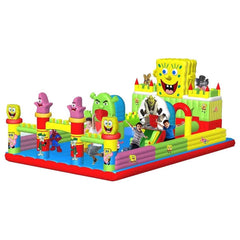 Colorful cartoon inflatable bouncy castle UAE featuring popular characters and slides for outdoor fun Colorful cartoon inflatable bouncy castle UAE featuring popular characters and slides for outdoor fun