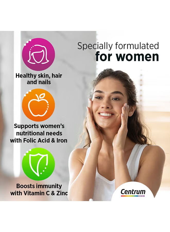 Centrum women multivitamin for healthy skin, hair, nails, and nutritional support with Vitamin C and Zinc Centrum women multivitamin for healthy skin, hair, nails, and nutritional support with Vitamin C and Zinc