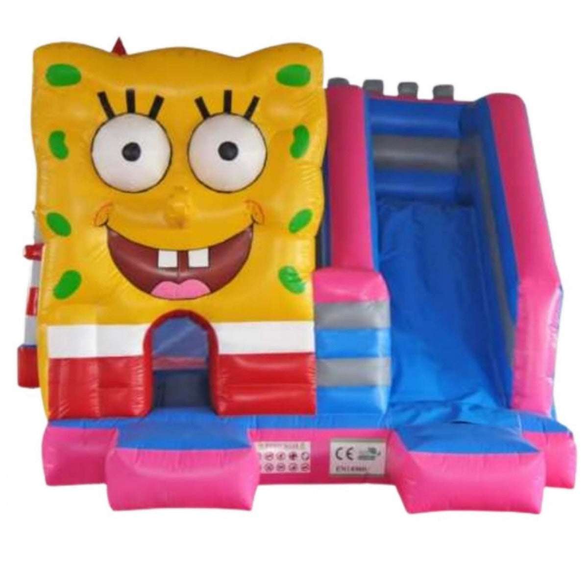 Huitich cheese inflatable playground featuring a colorful SpongeBob design with a slide for kids Huitich cheese inflatable playground featuring a colorful SpongeBob design with a slide for kids