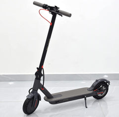 Huitich Crony m365 aluminium scooter electric black scooter with grey deck and red cable accents Huitich Crony m365 aluminium scooter electric black scooter with grey deck and red cable accents