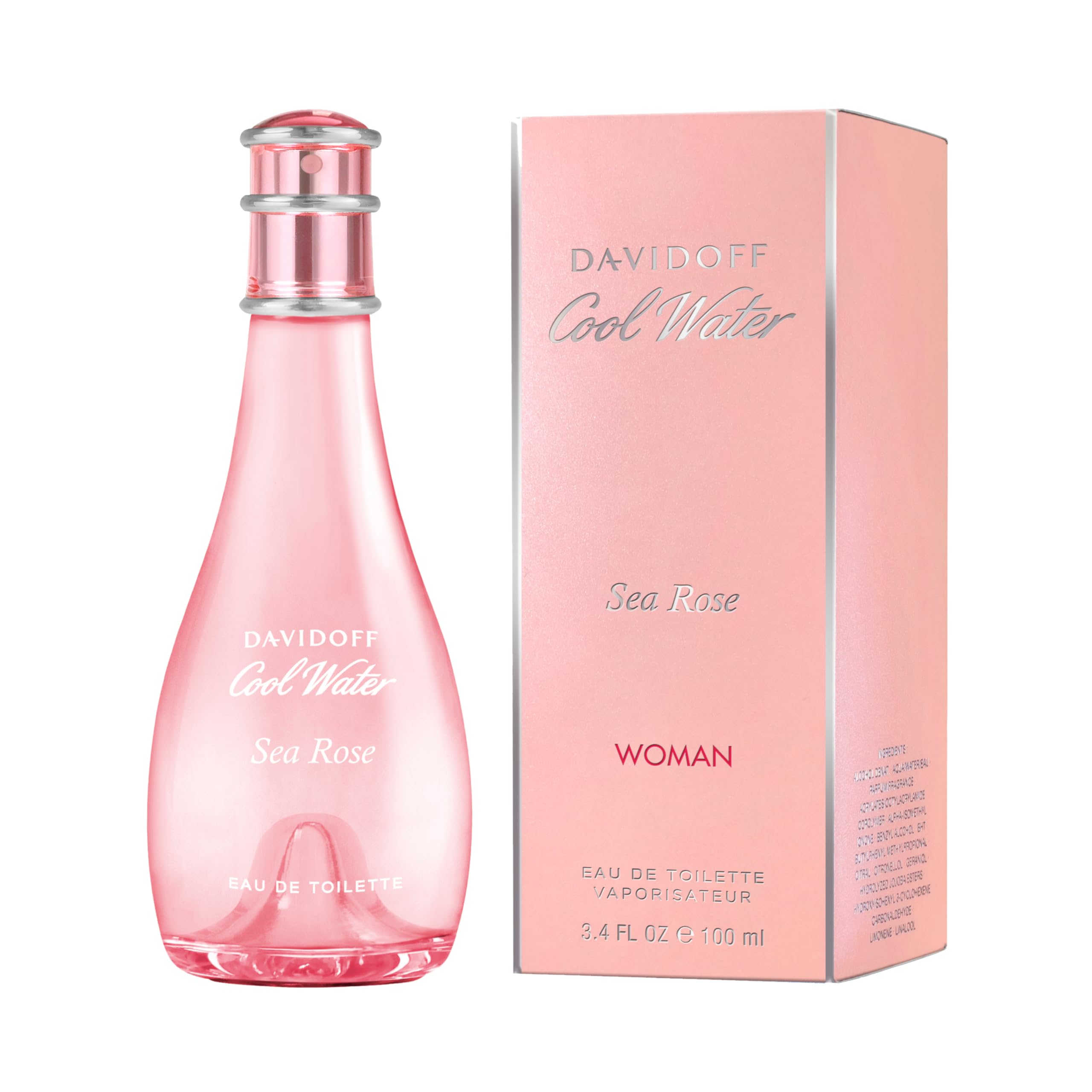 Davidoff Cool Water Sea Rose for women eau de toilette pink bottle and matching box Davidoff Cool Water Sea Rose for women eau de toilette pink bottle and matching box