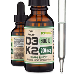 Double Wood Supplements amber dropper bottles and pipette for vitamin D3 5000 IU with K2 drops immune support 1 fl oz Double Wood Supplements amber dropper bottles and pipette for vitamin D3 5000 IU with K2 drops immune support 1 fl oz
