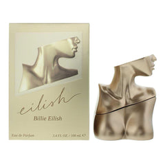Billie Eilish Store Eilish Eau de Parfum for women with unique sculpted gold bottle and matching box Billie Eilish Store Eilish Eau de Parfum for women with unique sculpted gold bottle and matching box