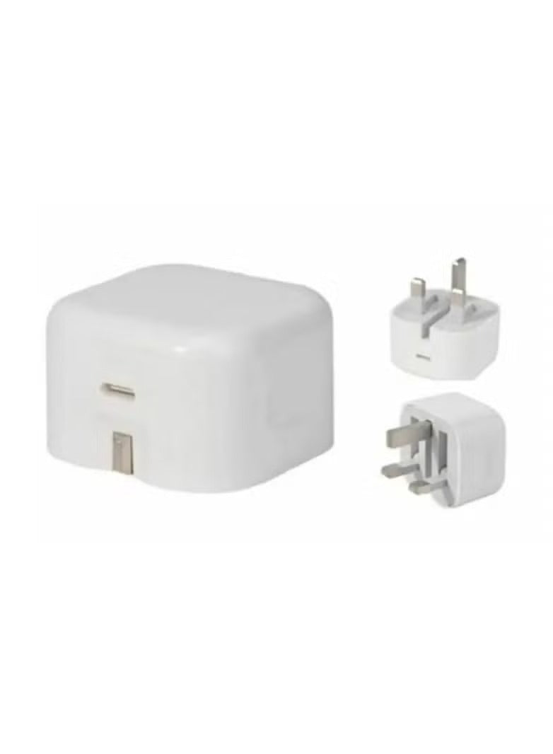 Huitich fast charging adapter for iPhone and Android with multiple plug attachments in white Huitich fast charging adapter for iPhone and Android with multiple plug attachments in white