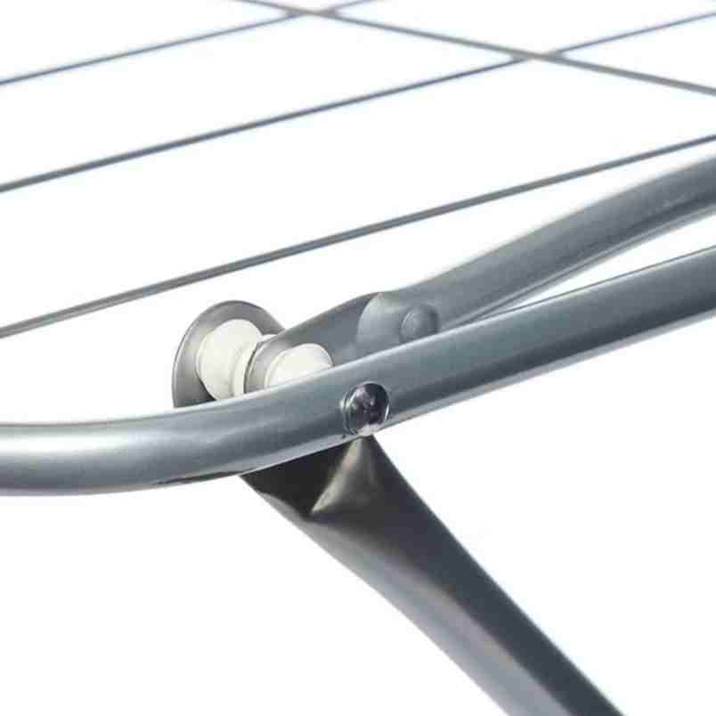 Close-up of Huitich steel clothes dryer highlighting its foldable laundry drying solution design Close-up of Huitich steel clothes dryer highlighting its foldable laundry drying solution design