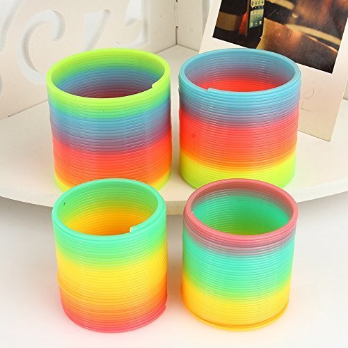 Huitich rainbow magic spring toy set with colorful plastic spiral slinky springs for fun play Huitich rainbow magic spring toy set with colorful plastic spiral slinky springs for fun play