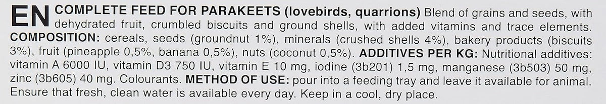 Complete feed for parakeets with grains and seeds, ideal parakeet bird food UAE Complete feed for parakeets with grains and seeds, ideal parakeet bird food UAE