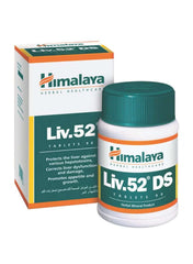Himalaya Liv.52 DS liver support tablets in bottle with packaging, promoting liver health and appetite Himalaya Liv.52 DS liver support tablets in bottle with packaging, promoting liver health and appetite