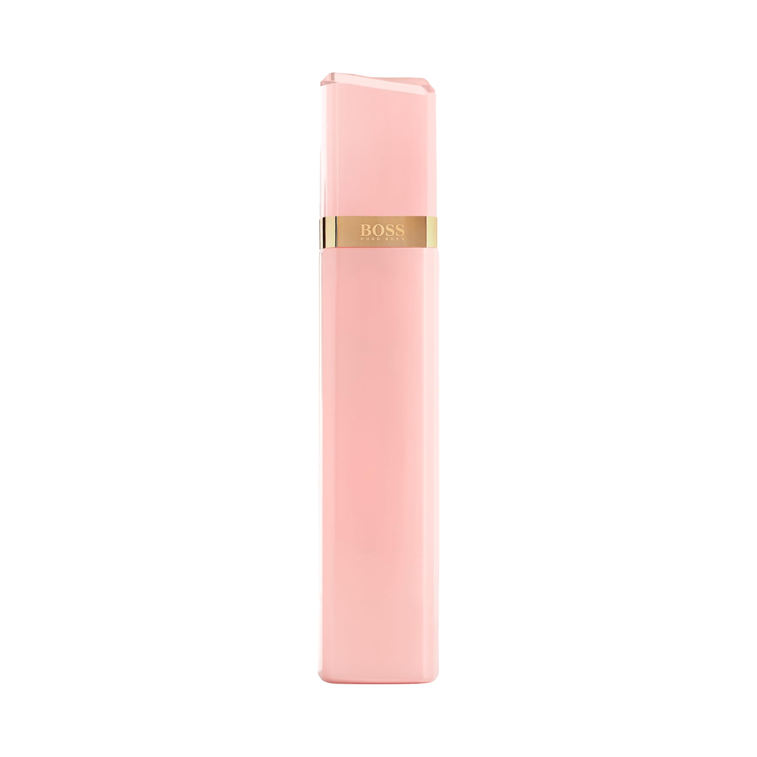 Hugo Boss Ma Vie for women perfume in sleek pink rectangular bottle with gold accent band Hugo Boss Ma Vie for women perfume in sleek pink rectangular bottle with gold accent band