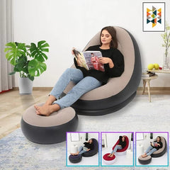 Huitich A - Express Inflatable Lazy Sofa Chair with Footrest - Mumzar Huitich A - Express Inflatable Lazy Sofa Chair with Footrest - Mumzar