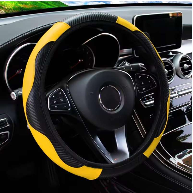 Huitich A - Express Leather Carbon Fiber Steering Wheel Cover - Mumzar Huitich A - Express Leather Carbon Fiber Steering Wheel Cover - Mumzar