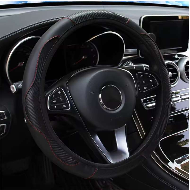 Huitich A - Express Leather Carbon Fiber Steering Wheel Cover - Mumzar Huitich A - Express Leather Carbon Fiber Steering Wheel Cover - Mumzar