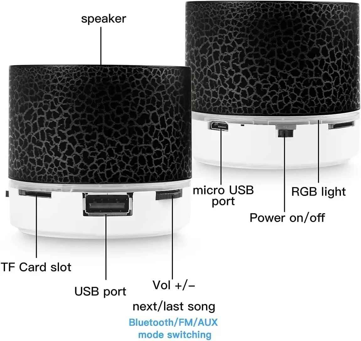 Huitich A - Express Mini Bluetooth Speaker with LED Light - Mumzar Huitich A - Express Mini Bluetooth Speaker with LED Light - Mumzar
