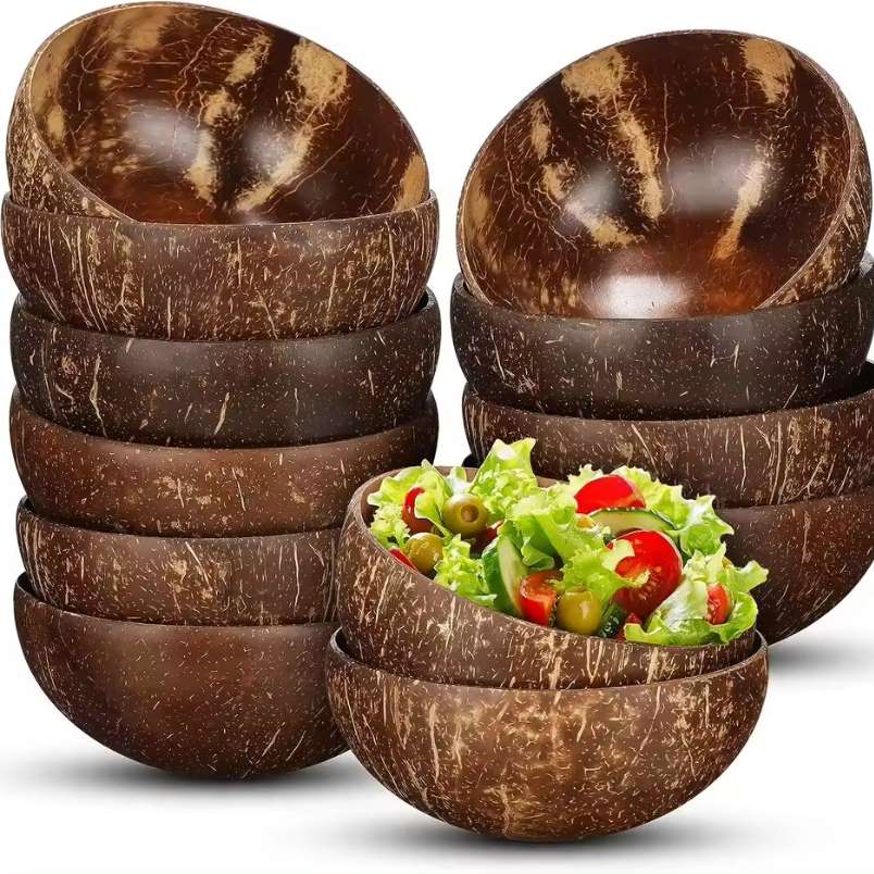 Huitich A - Express Natural Coconut Bowls for Salads Eco - Friendly Set - Mumzar Huitich A - Express Natural Coconut Bowls for Salads Eco - Friendly Set - Mumzar