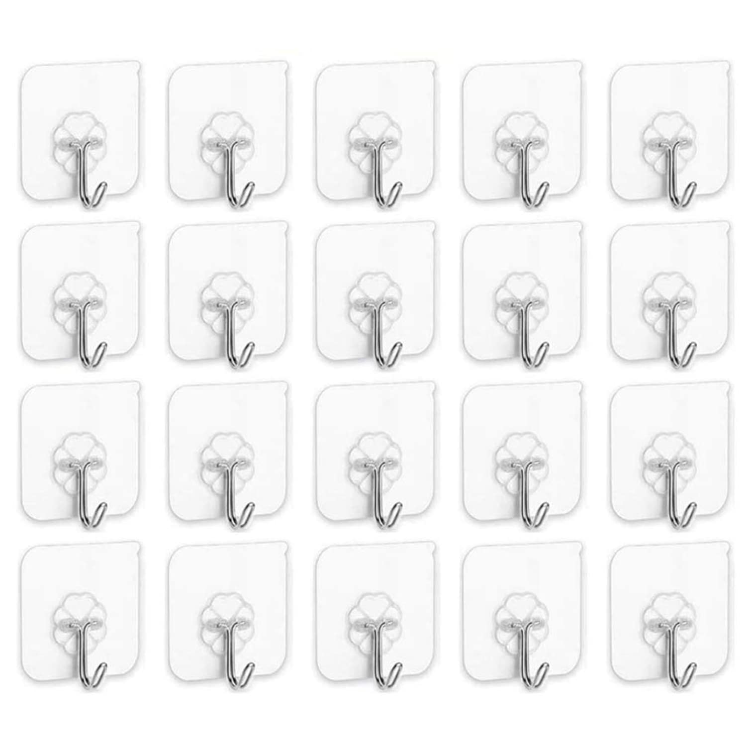 Huitich AMZ Self Adhesive Hooks 8kg Pack 20PCS Durable Wall Hooks - Mumzar Huitich AMZ Self Adhesive Hooks 8kg Pack 20PCS Durable Wall Hooks - Mumzar