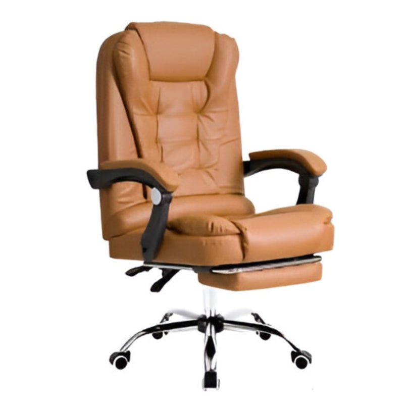 Huitich Brown Leather Office Chair with Recliner Footrest - Mumzar Huitich Brown Leather Office Chair with Recliner Footrest - Mumzar