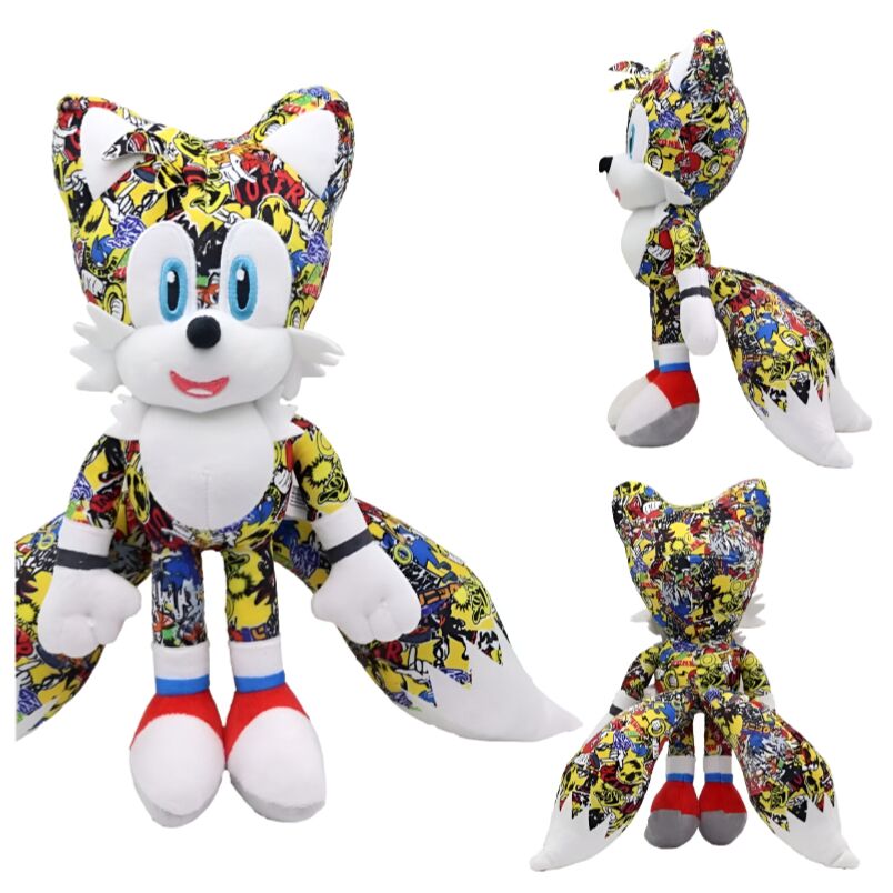 Huitich Colorful Fox Plush Toy with Vibrant Graffiti Design - Mumzar Huitich Colorful Fox Plush Toy with Vibrant Graffiti Design - Mumzar