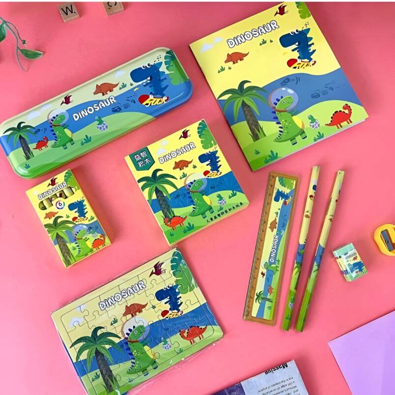 Huitich Dinosaur Stationery Set for Kids with Fun Designs - Mumzar Huitich Dinosaur Stationery Set for Kids with Fun Designs - Mumzar