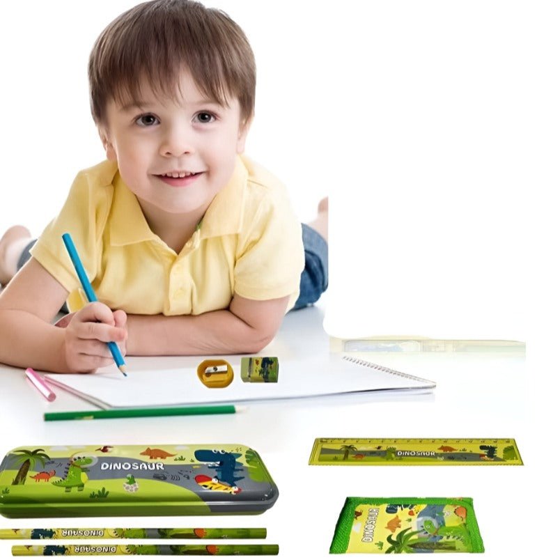 Huitich Dinosaur Stationery Set for Kids with Fun Designs - Mumzar Huitich Dinosaur Stationery Set for Kids with Fun Designs - Mumzar