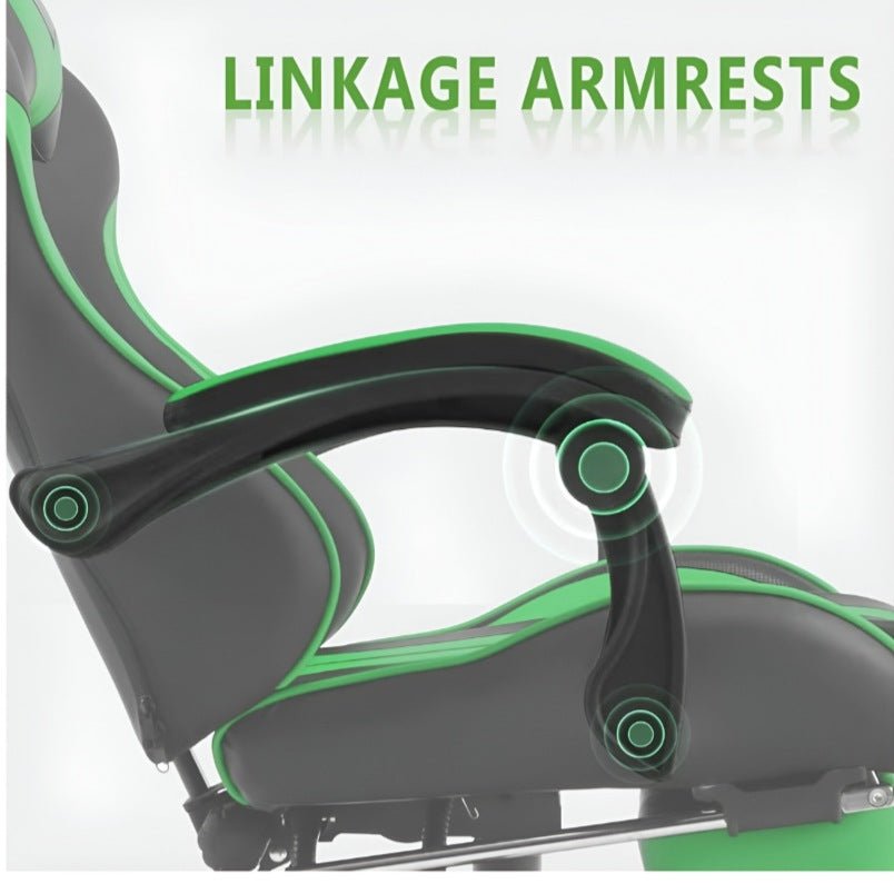 Huitich Green Gaming Chair with Headrest and Footrest - Mumzar Huitich Green Gaming Chair with Headrest and Footrest - Mumzar