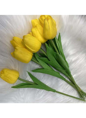 Huitich Yellow Artificial Tulip Decor - Realistic Flowers - Mumzar Huitich Yellow Artificial Tulip Decor - Realistic Flowers - Mumzar