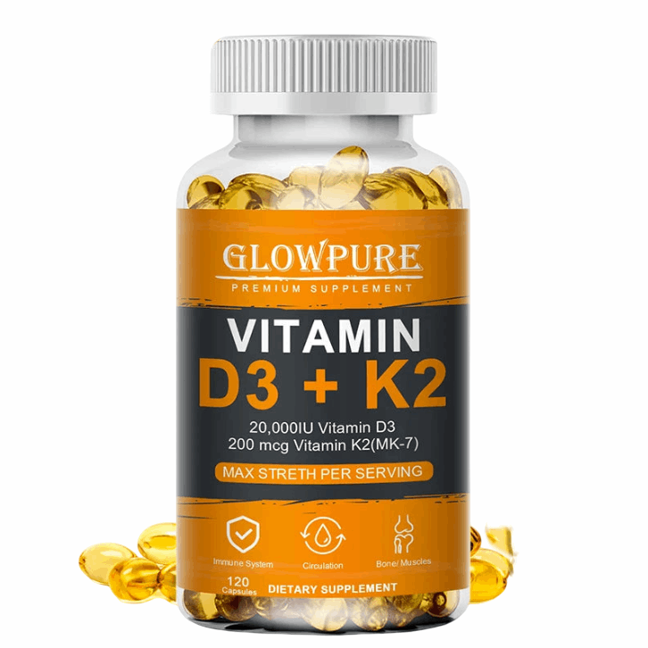 D3 K2 Vitamins Capsule for Bones, Joint, Calcium Absorption, Cardiovascular, Immune System Daily Health Supplement D3 K2 Vitamins Capsule for Bones, Joint, Calcium Absorption, Cardiovascular, Immune System Daily Health Supplement
