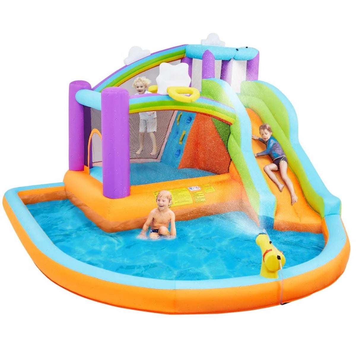 Huitich inflatable bounce house UAE with a slide and pool for kids' outdoor fun Huitich inflatable bounce house UAE with a slide and pool for kids' outdoor fun