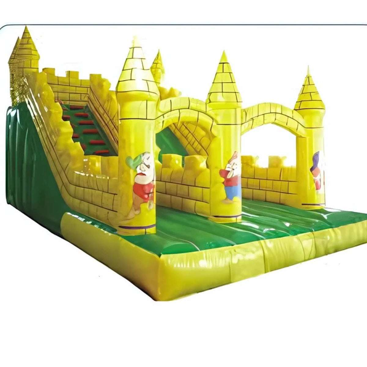 Huitich inflatable jumping bouncer for kids designed like a colorful castle with slides and fun characters Huitich inflatable jumping bouncer for kids designed like a colorful castle with slides and fun characters