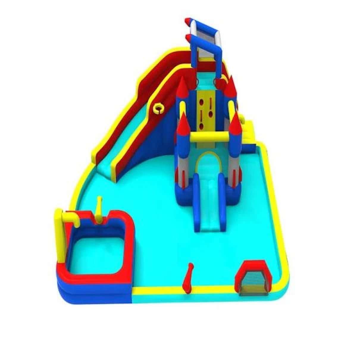 Huitich inflatable water slide and pool combo with vibrant colors and fun castle design for summer enjoyment Huitich inflatable water slide and pool combo with vibrant colors and fun castle design for summer enjoyment