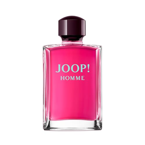 Joop Homme perfume for men 200ml bottle with vibrant pink liquid and dark cap Joop Homme perfume for men 200ml bottle with vibrant pink liquid and dark cap