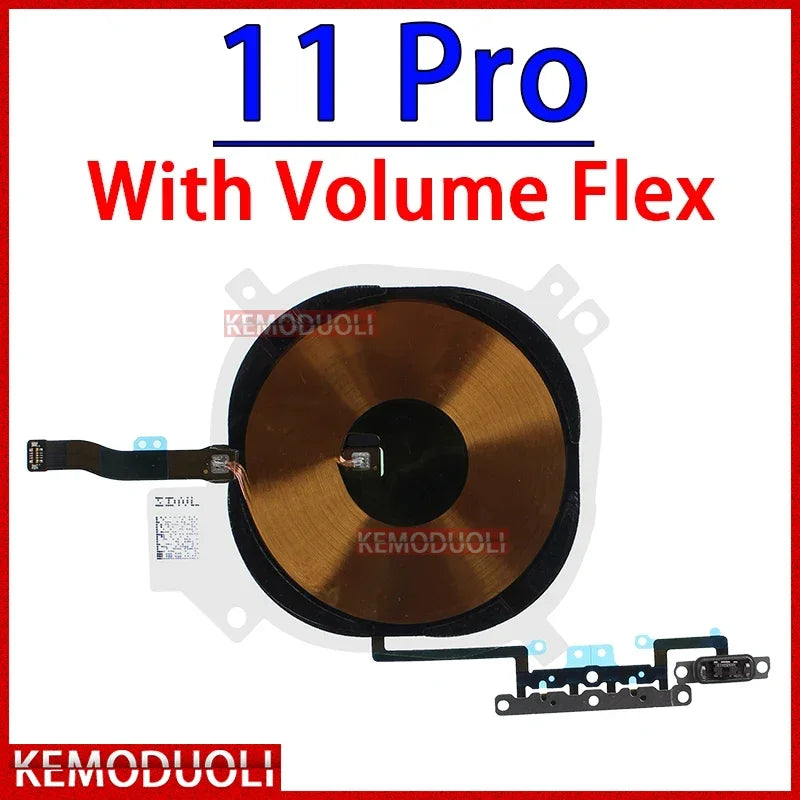 Mumzar wireless charging coil for iPhone 11 Pro with volume flex cable replacement part Mumzar wireless charging coil for iPhone 11 Pro with volume flex cable replacement part