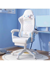 Huitich kids gaming chair with footrest designed for comfort and style in a playful blue and white theme Huitich kids gaming chair with footrest designed for comfort and style in a playful blue and white theme