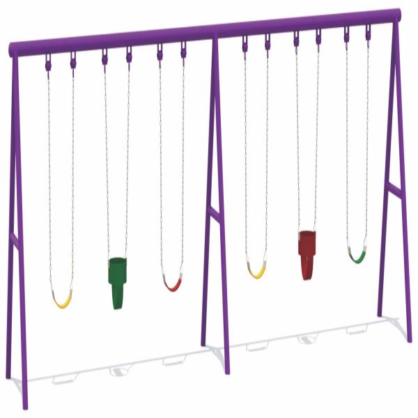 Huitich 6-seat kids swing set outdoor with colorful swings and sturdy frame for fun playtime Huitich 6-seat kids swing set outdoor with colorful swings and sturdy frame for fun playtime