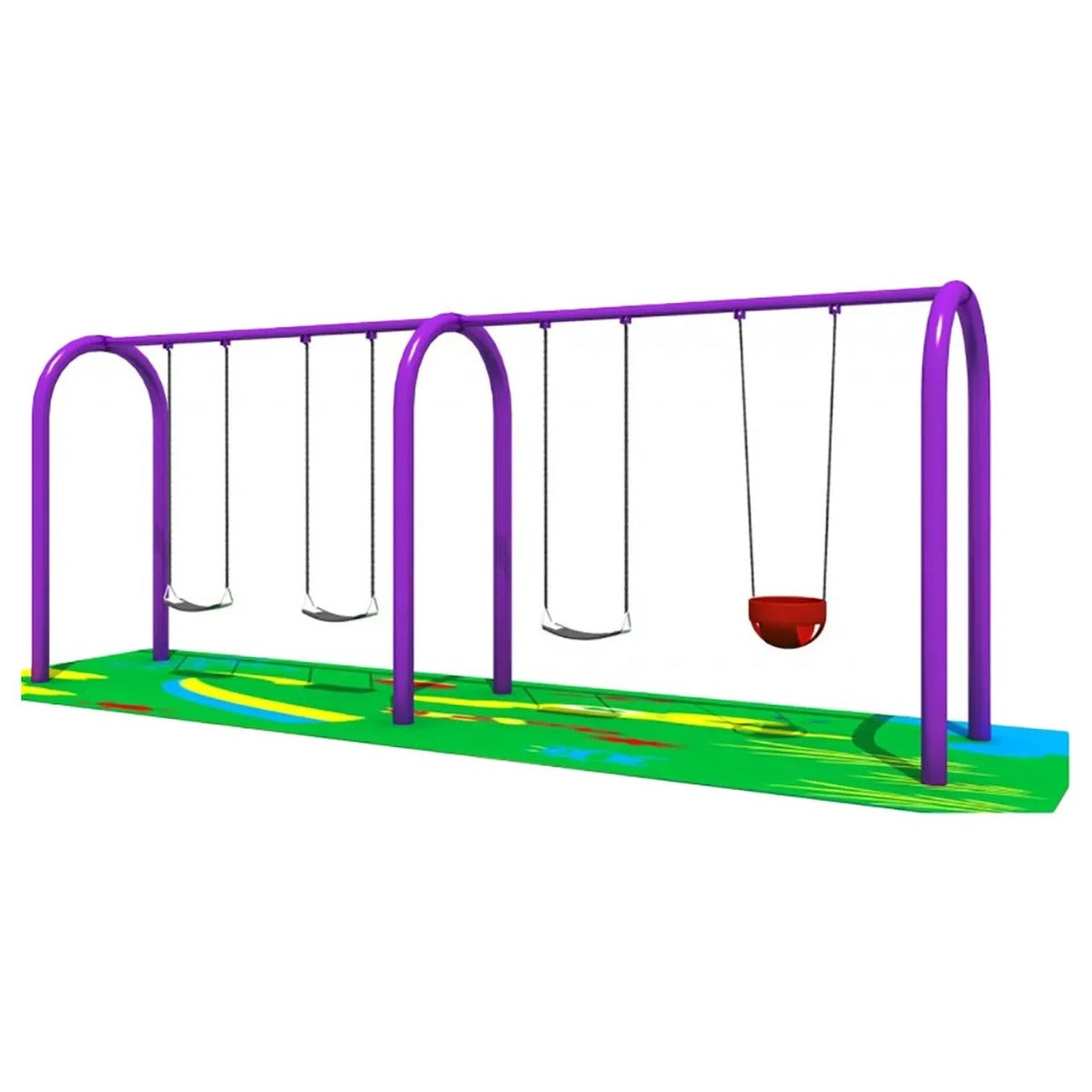 Huitich kids swing set UAE with multiple swings on a colorful playground surface Huitich kids swing set UAE with multiple swings on a colorful playground surface