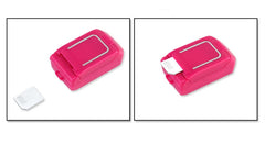 Mumzar pink mini flip phone bluetooth with detachable white SIM style cover shown open and closed Mumzar pink mini flip phone bluetooth with detachable white SIM style cover shown open and closed