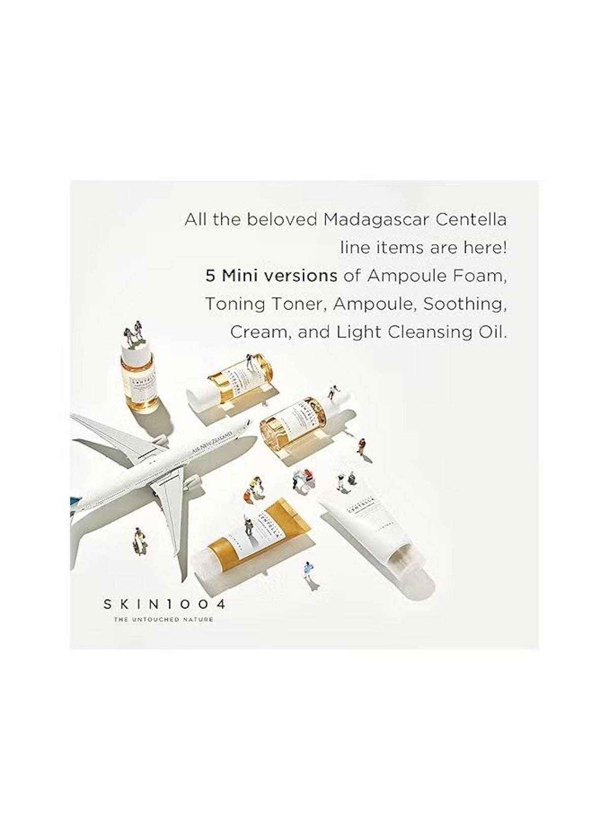 SKIN1004 Madagascar Centella travel kit featuring 5 mini versions of skincare essentials SKIN1004 Madagascar Centella travel kit featuring 5 mini versions of skincare essentials