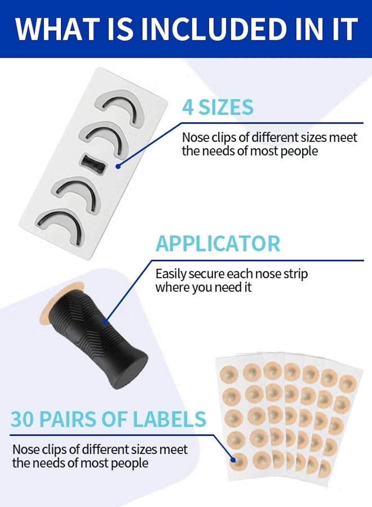 HAYALUX magnetic nasal strips for snoring with various sizes and easy applicator included HAYALUX magnetic nasal strips for snoring with various sizes and easy applicator included