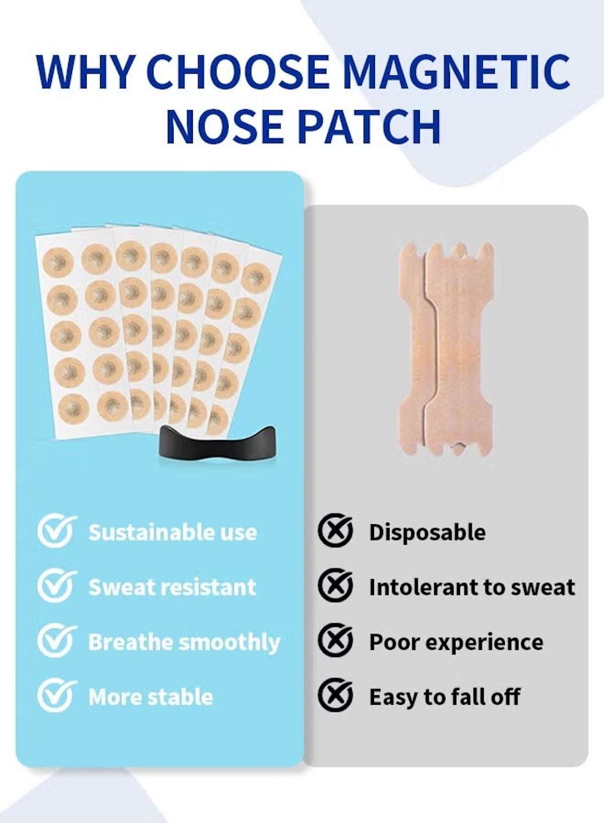 HAYALUX magnetic nasal strips for snoring designed for sustainable and sweat-resistant use HAYALUX magnetic nasal strips for snoring designed for sustainable and sweat-resistant use