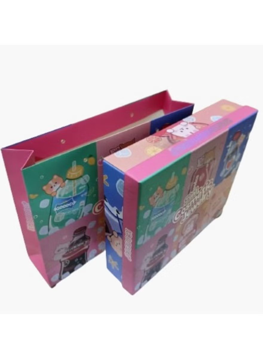 Huitich colorful makeup and accessory kit for girls storage case with cartoon design Huitich colorful makeup and accessory kit for girls storage case with cartoon design