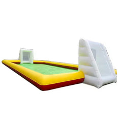 Huitich mini inflatable football pitch for kids with water slide and vibrant colors for outdoor fun Huitich mini inflatable football pitch for kids with water slide and vibrant colors for outdoor fun