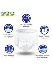 Nateen adult diapers pull up pants extra large with ultra stretchy waistband and breathable design Nateen adult diapers pull up pants extra large with ultra stretchy waistband and breathable design