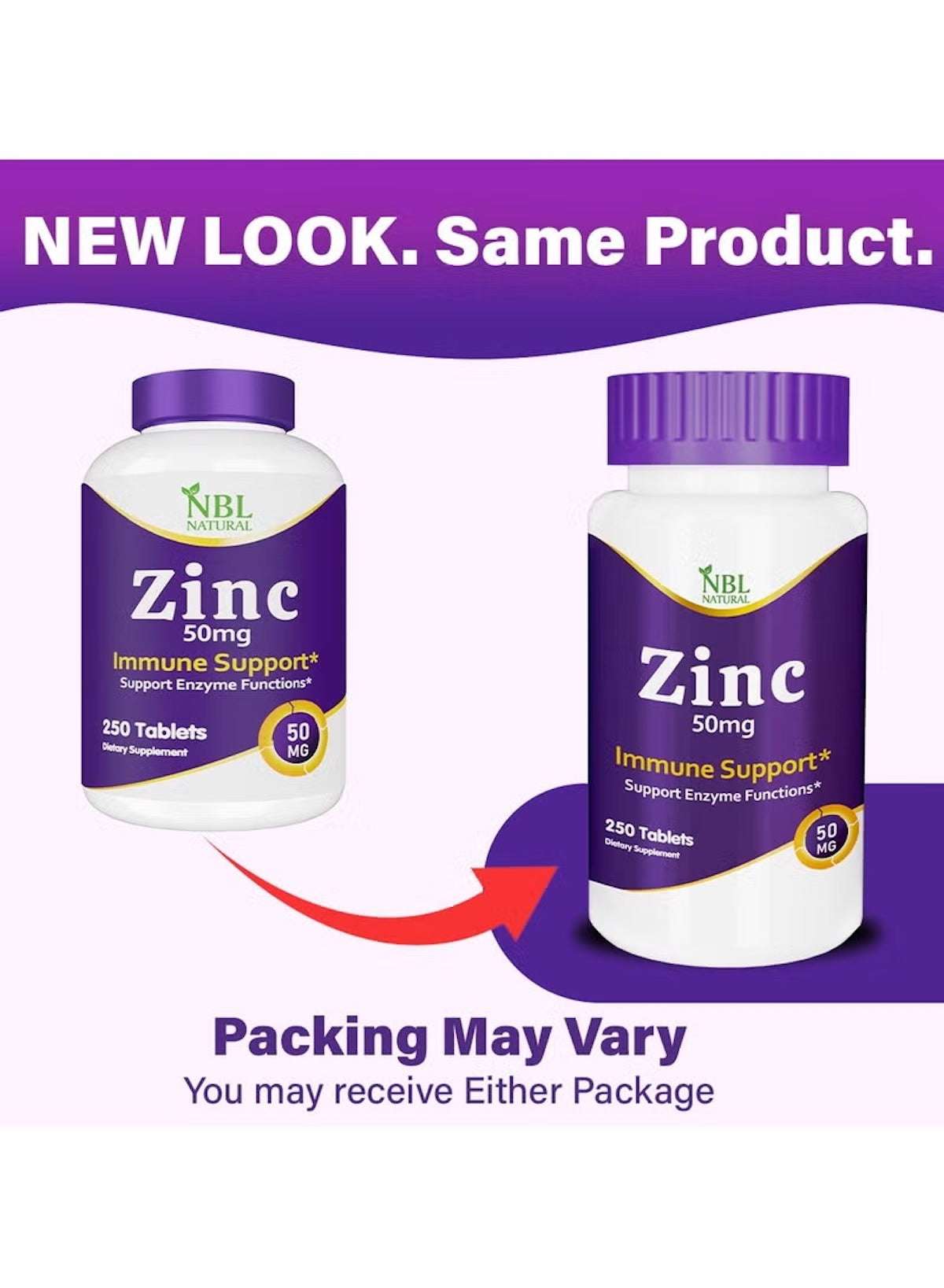 NBL Natural Zinc Gluconate 50mg Tablets for immune support, 250 tablets per bottle NBL Natural Zinc Gluconate 50mg Tablets for immune support, 250 tablets per bottle