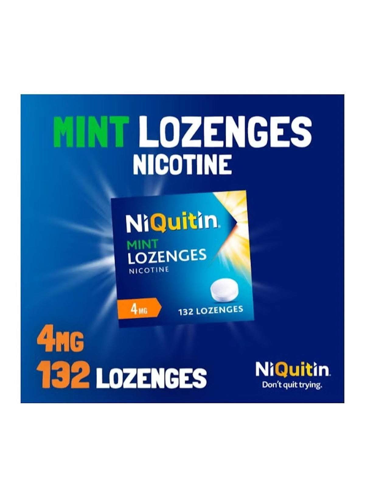 NiQuitin 4mg stop smoking lozenges pack with mint flavor and 132 count for nicotine support NiQuitin 4mg stop smoking lozenges pack with mint flavor and 132 count for nicotine support